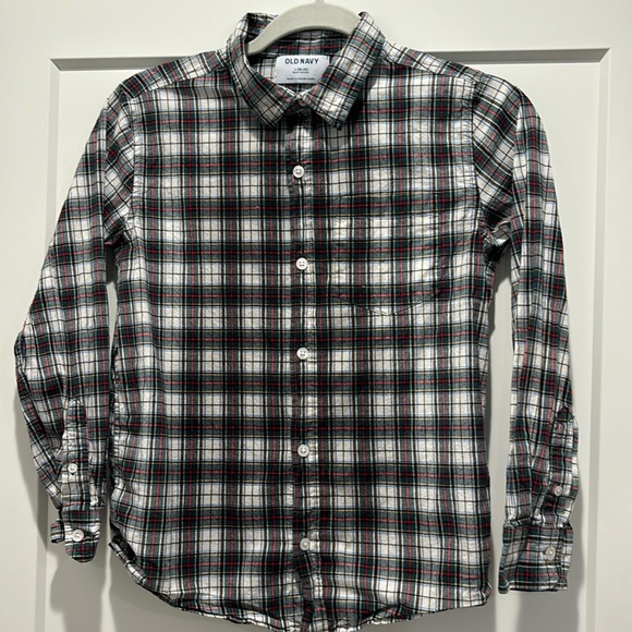 Old Navy Plaid Button-up Plaid Shirt Boys Size L 10-12 - Picture 3 of 4